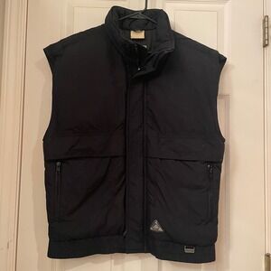 Mountain Goat Down Skiwear Men's S Black Insulated Vest‎ Puffer Zip Pockets